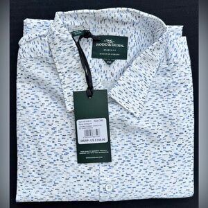 RODD & GUNN Finnies Creek Short Sleeve Sports Fit Cotton Shirt White Small Size